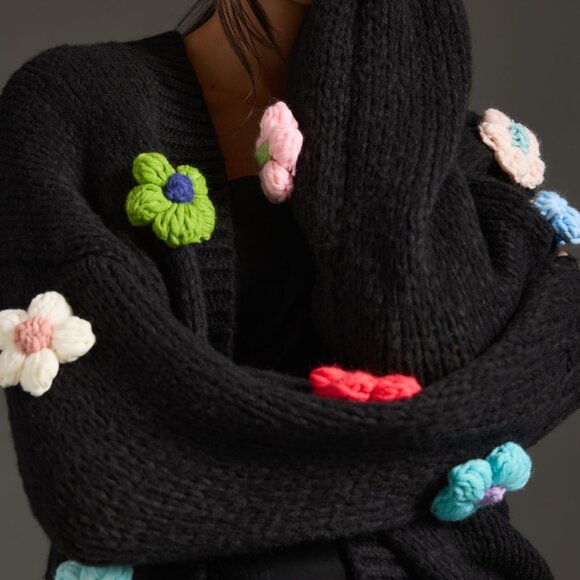 Anthropologie The Susannah 3D Flower Cardigan Sweater - Picture 2 of 7